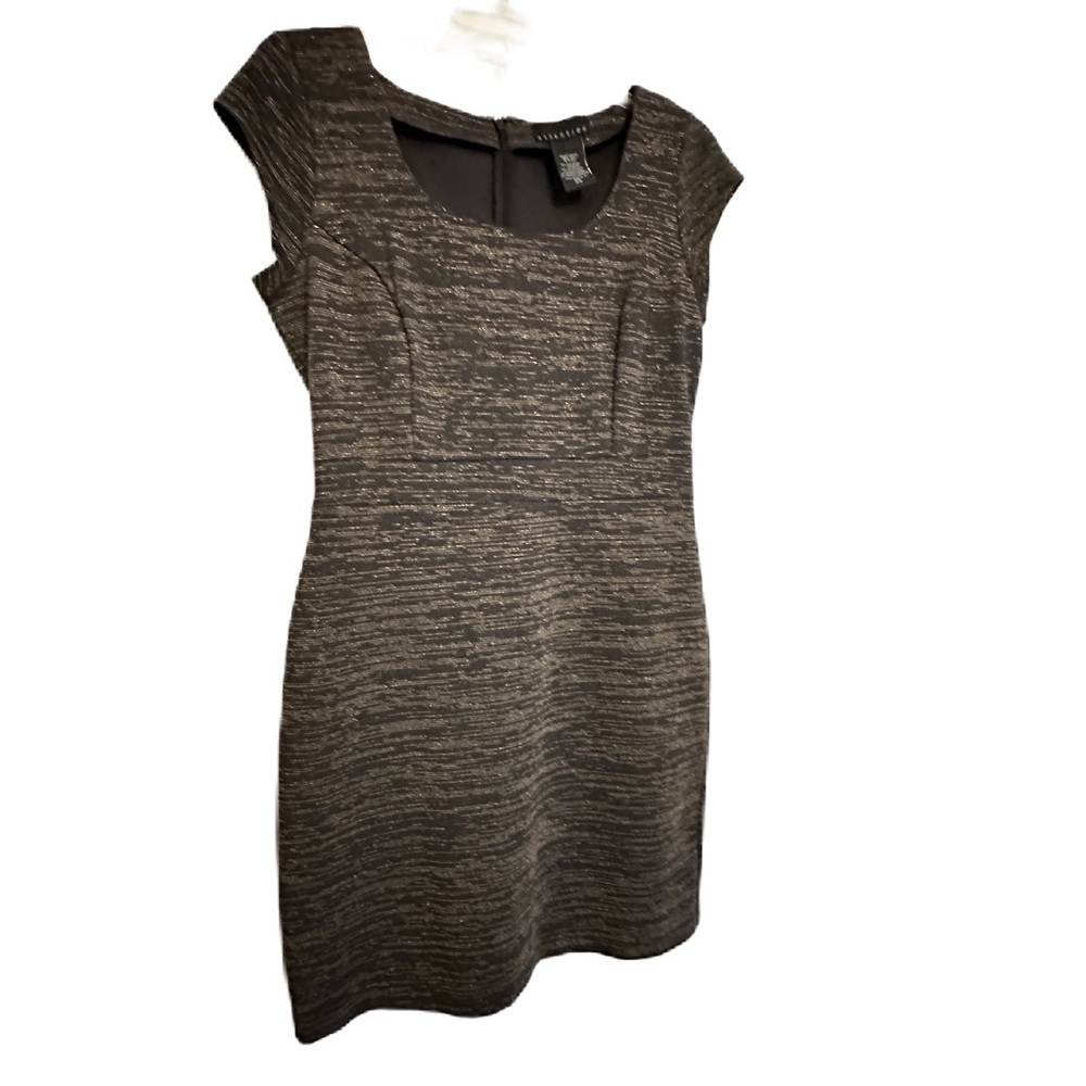 Attention Black and Gray Midi Dress great dress stretchy. Very stunning on. Soft